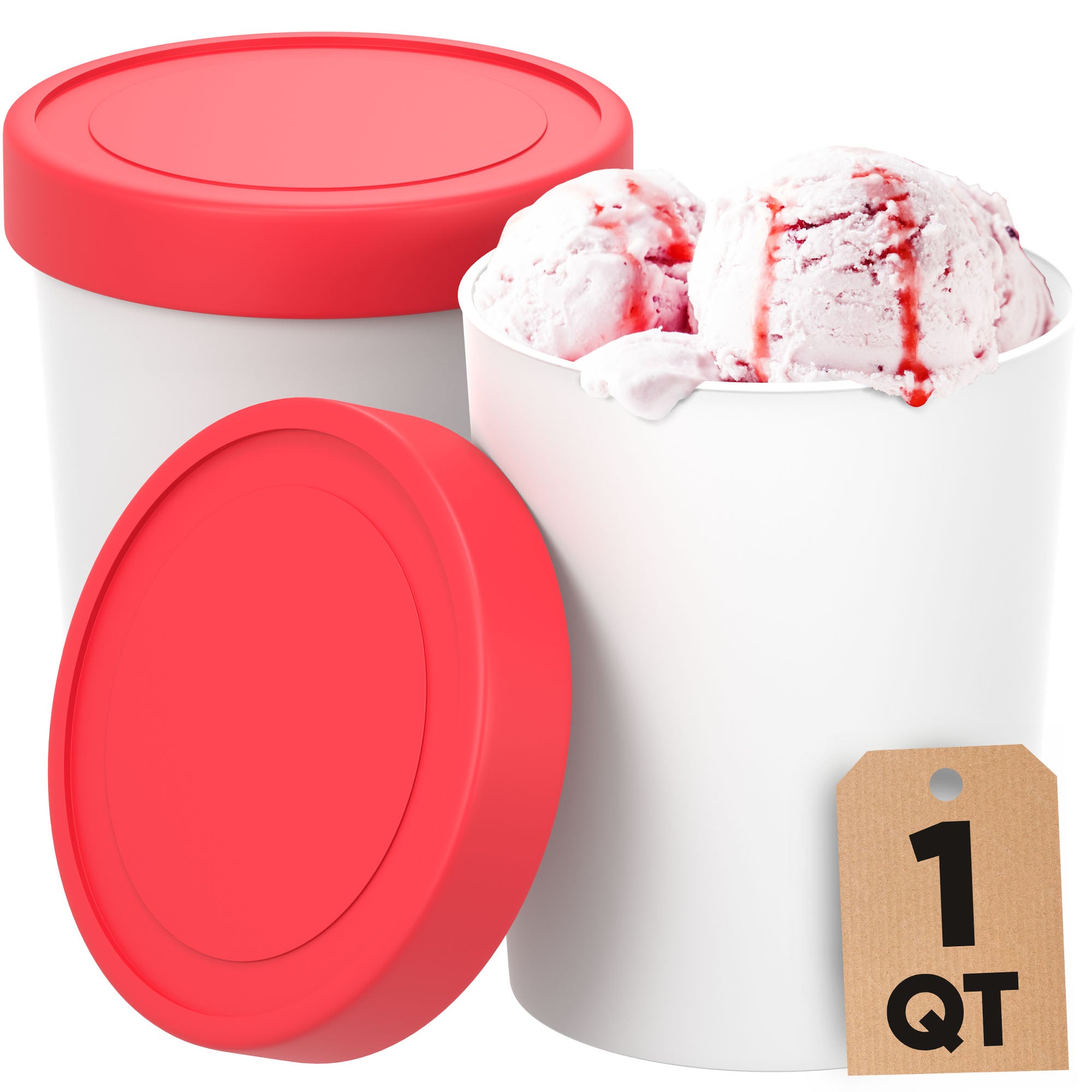 Freeze the Day | Ice Cream Freezer Container 1Qt Set of 2