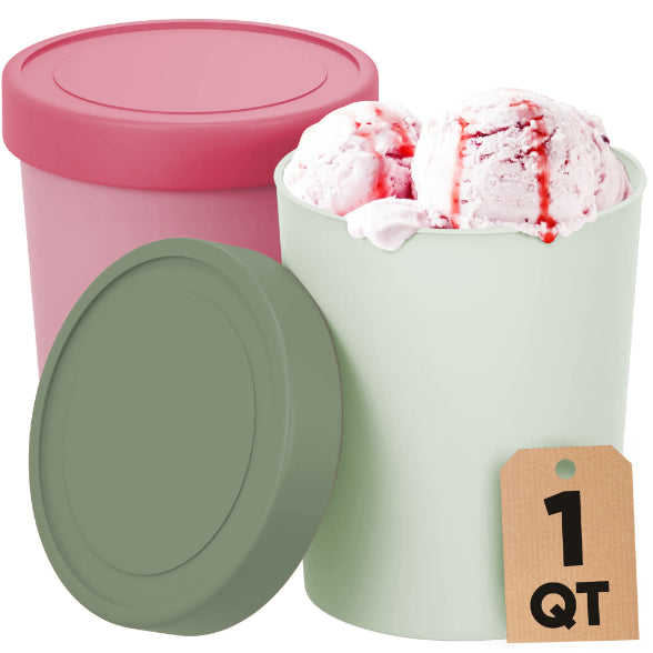 Freeze the Day | Ice Cream Freezer Container 1Qt Set of 2