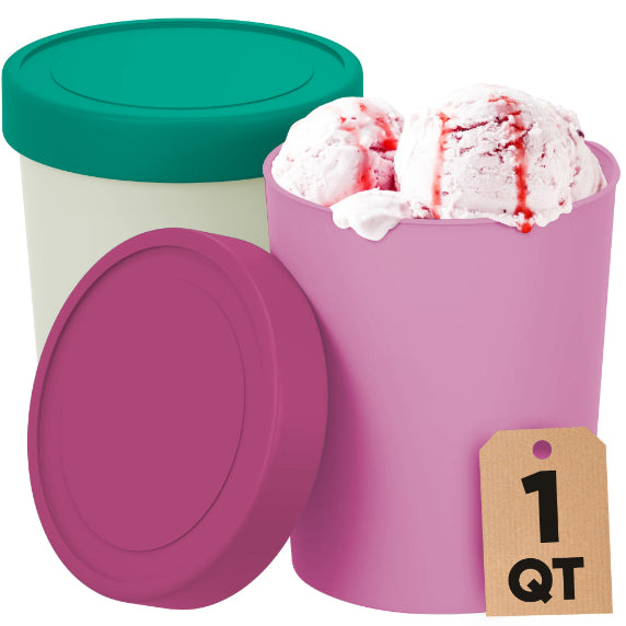 Freeze the Day | Ice Cream Freezer Container 1Qt Set of 2