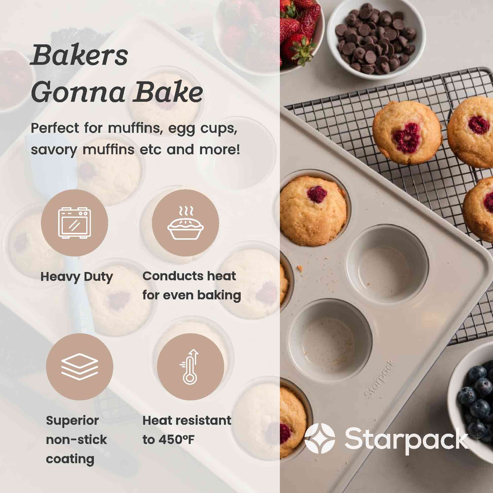 Bakers Gonna Bake - 12 Hole Muffin Pan