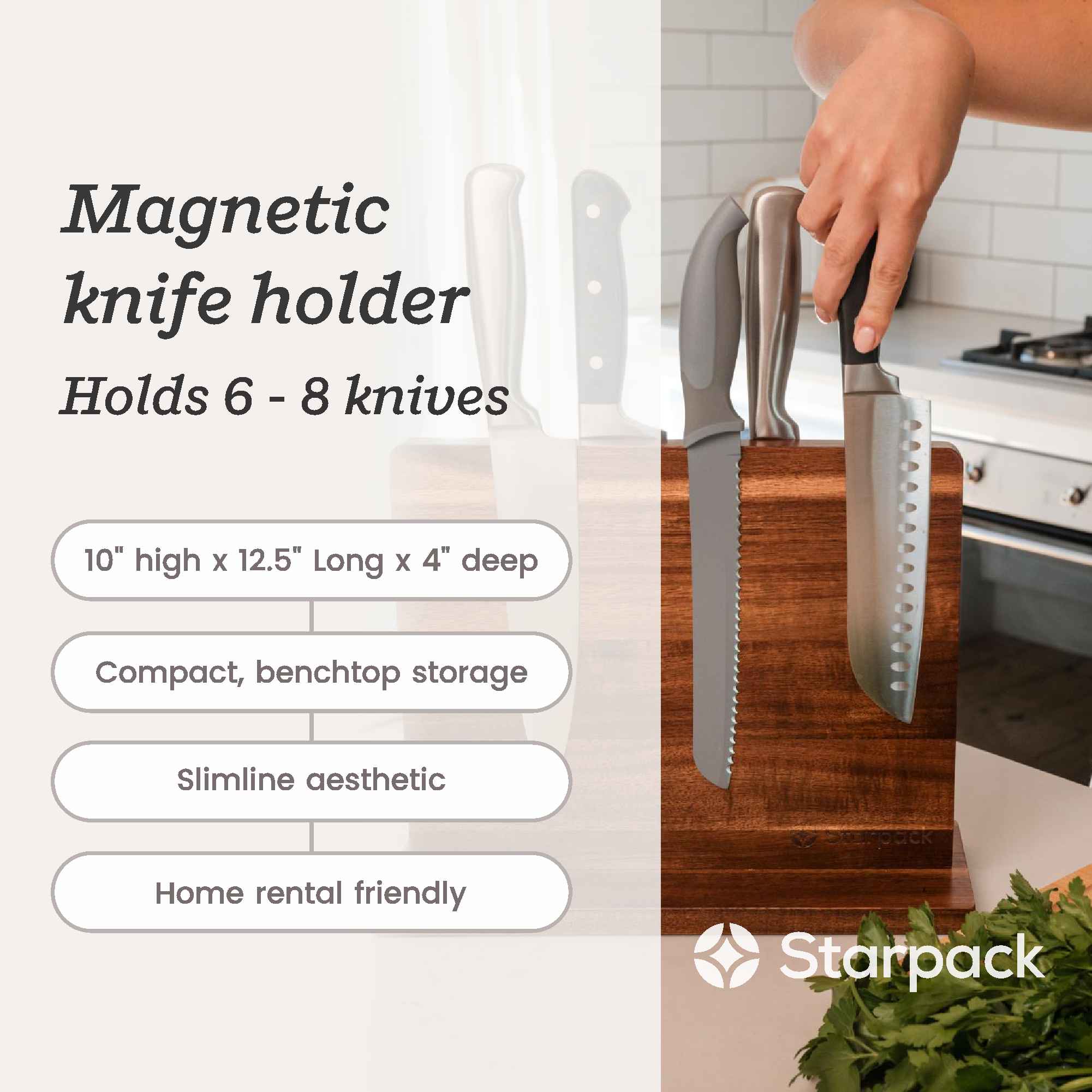 Fatal Attraction - Wooden Magnetic Knife Holder