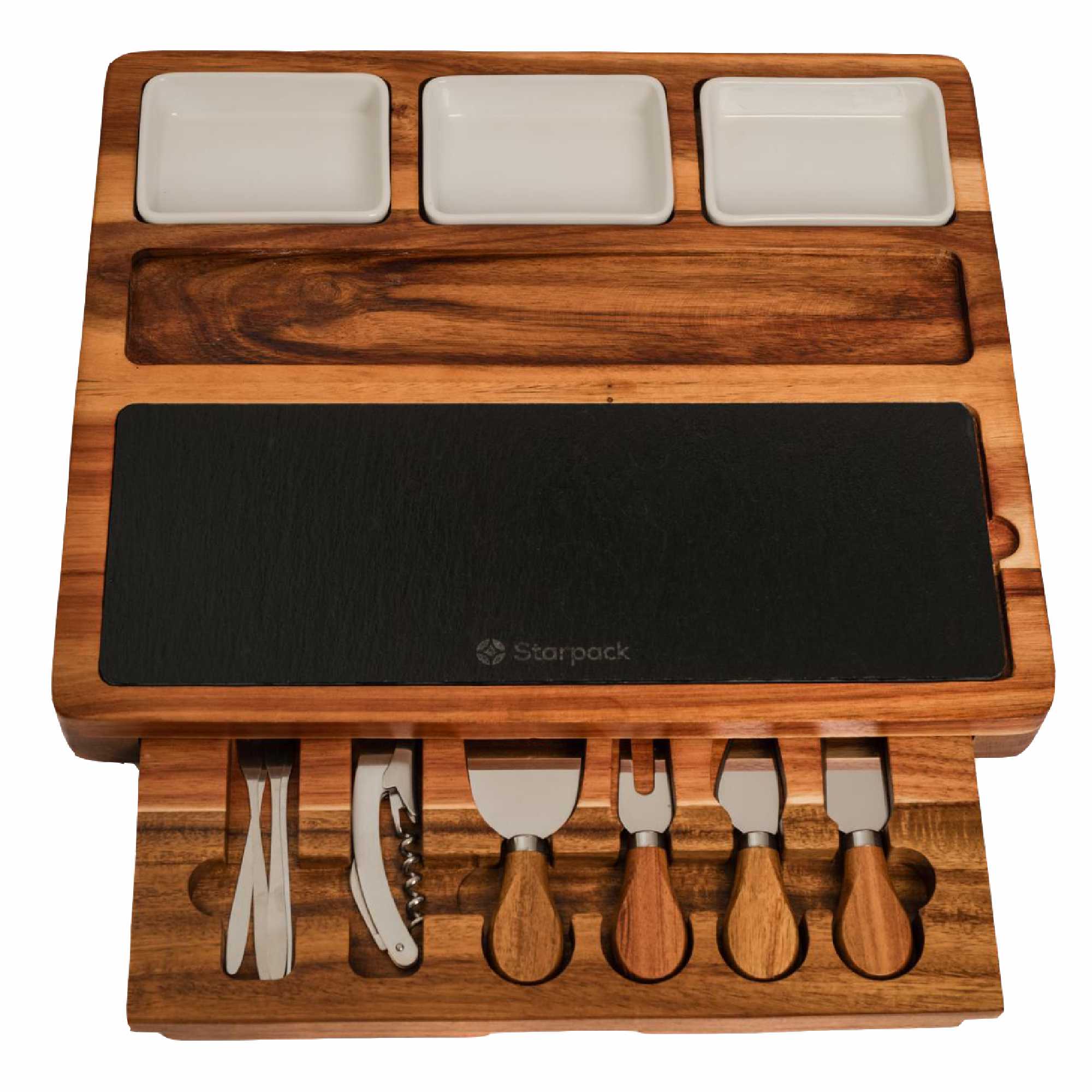 Gather & Graze - Wooden Charcuterie & Cheese Board with Accessories
