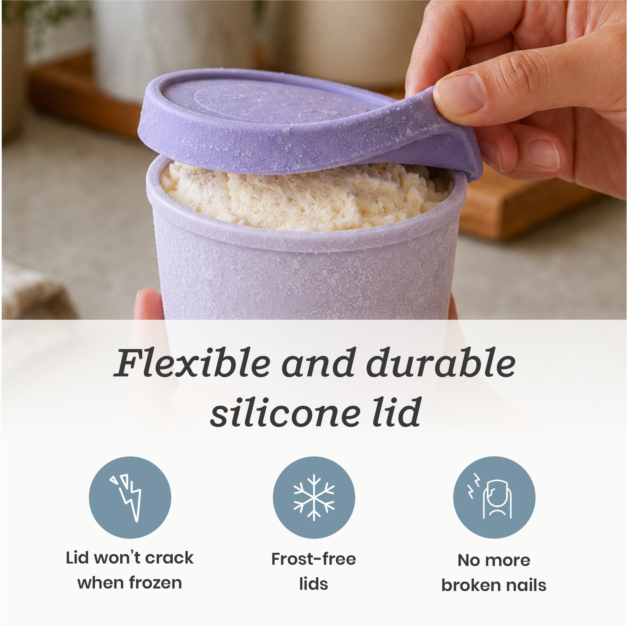 Freeze the Day | Ice Cream Freezer Container 13.5oz Set of 6 | Mint / Lavender