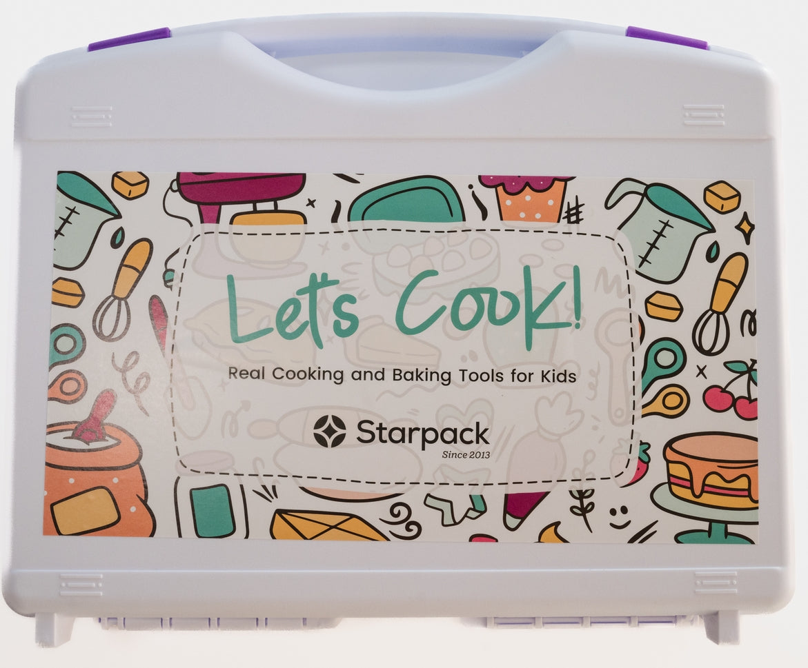 Lets Cook! - Real Cooking and Baking Tools for Kids Gift Set