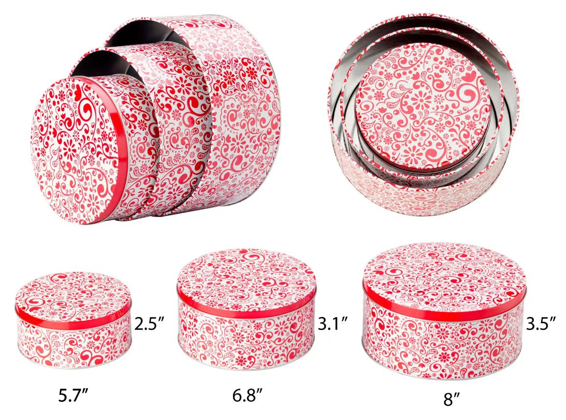 Starpack 3-pack cookie tins with festive designs, perfect for storing and gifting homemade cookies