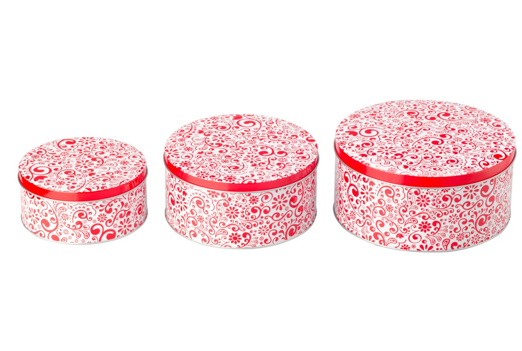Starpack 3-pack cookie tins with festive designs, perfect for storing and gifting homemade cookies