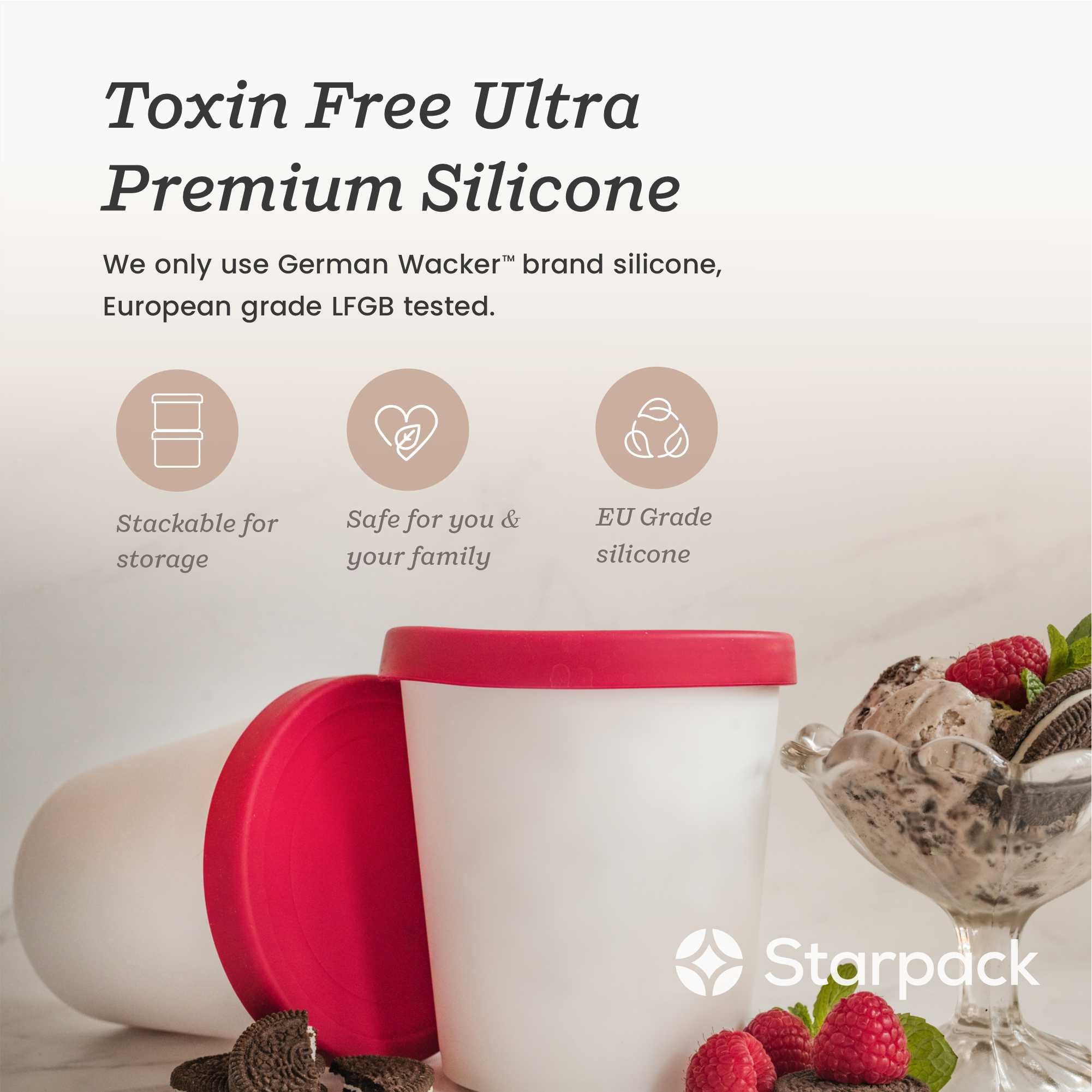 Freeze the Day | Ice Cream Freezer Container 1Qt Set of 2