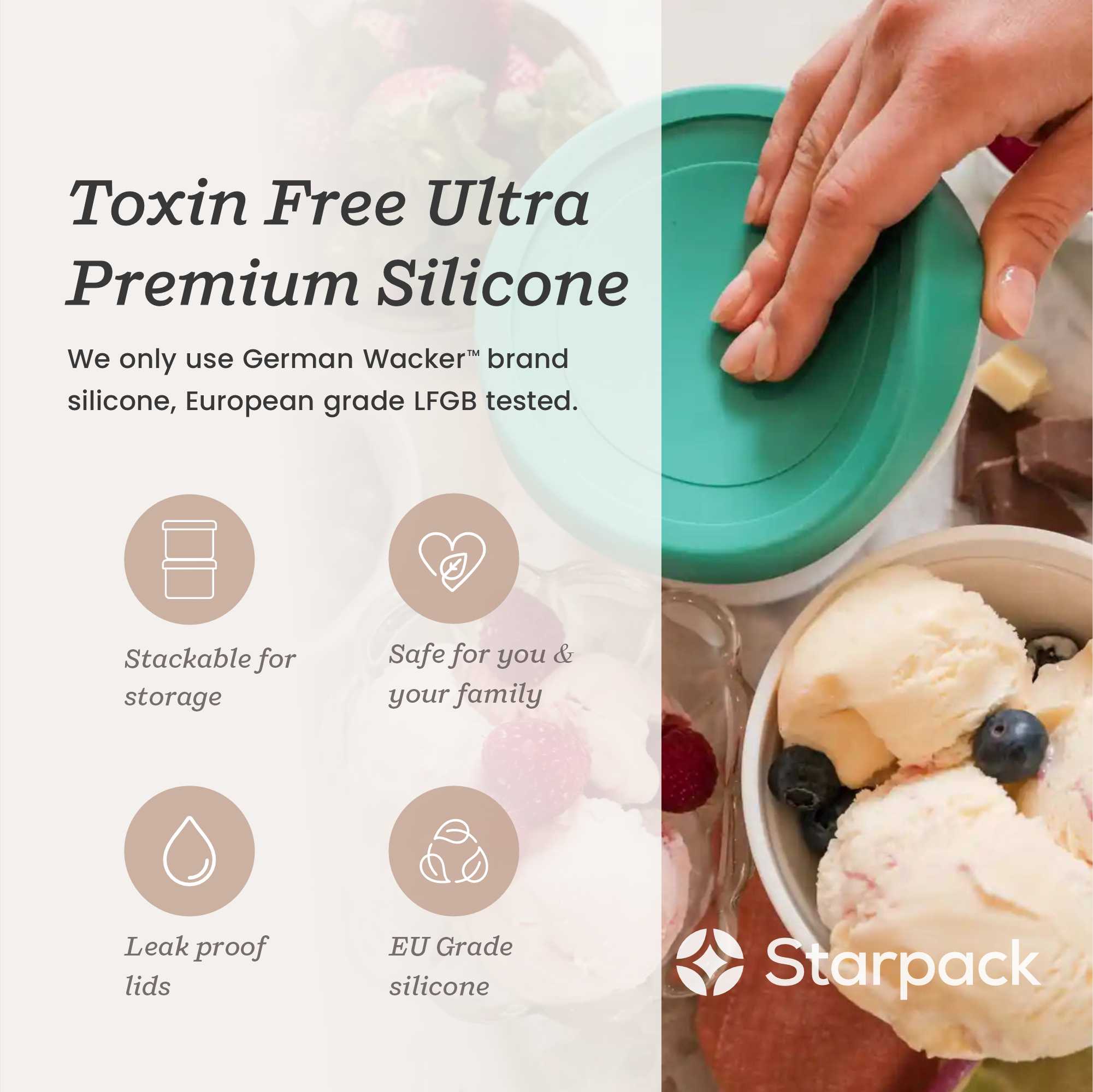 Freeze the Day | Ice Cream Freezer Container 1Qt Set of 2