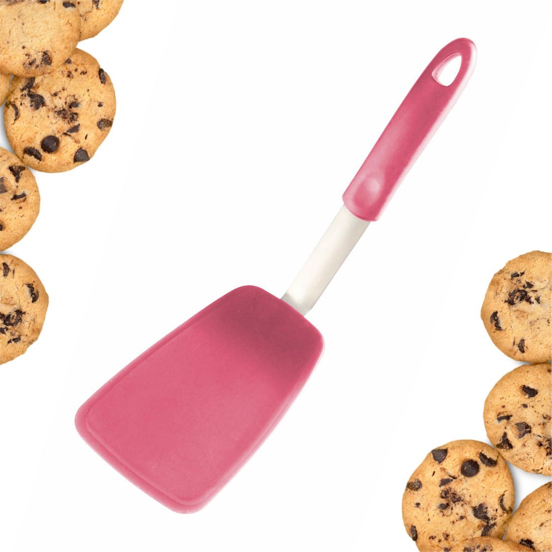 Starpack large flex turner with a flexible, heat-resistant silicone head and a sturdy handle, perfect for flipping and serving larger portions.