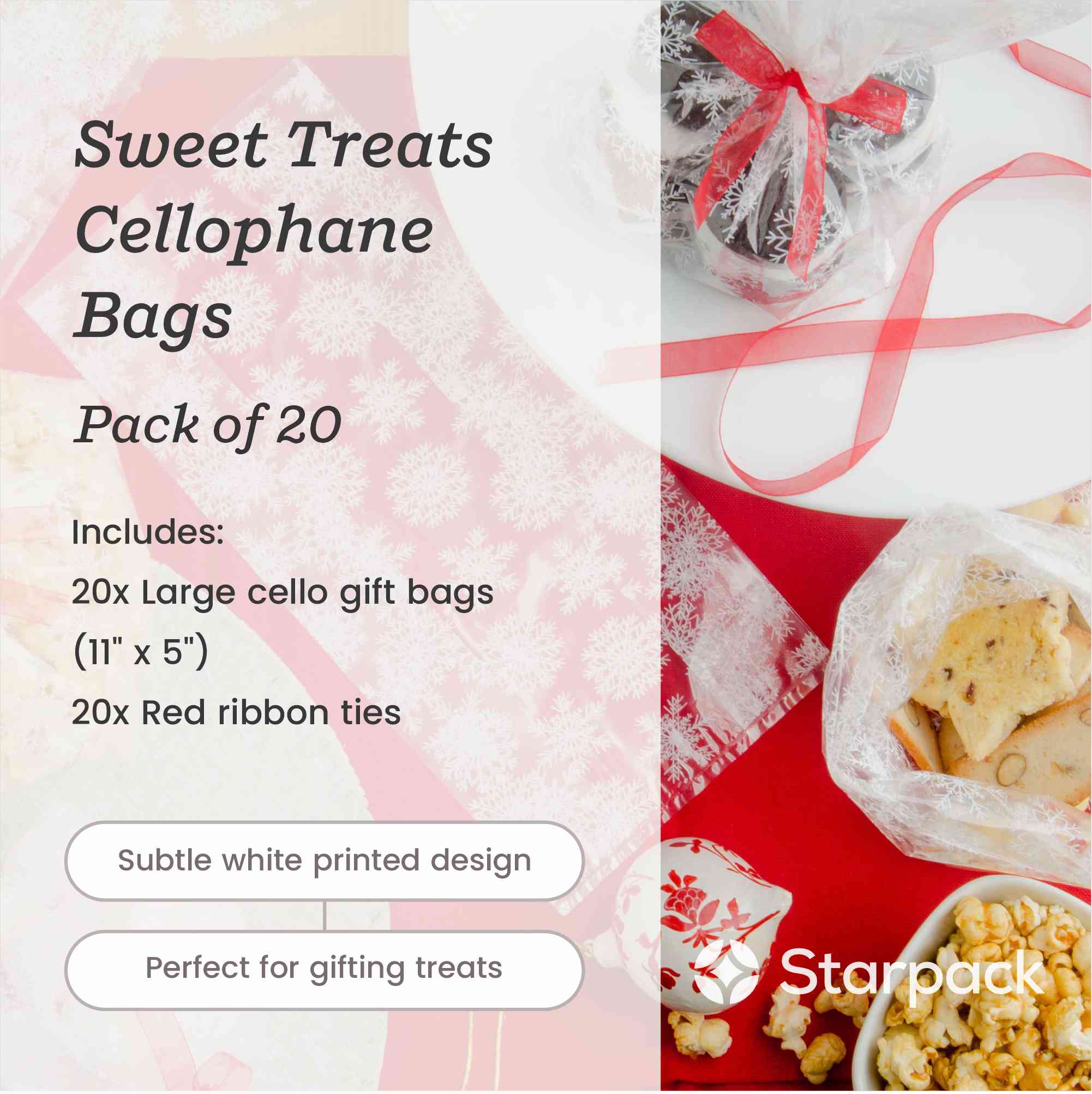 Starpack large treat bags with vibrant designs, ideal for packaging and presenting bigger treats or party favors.