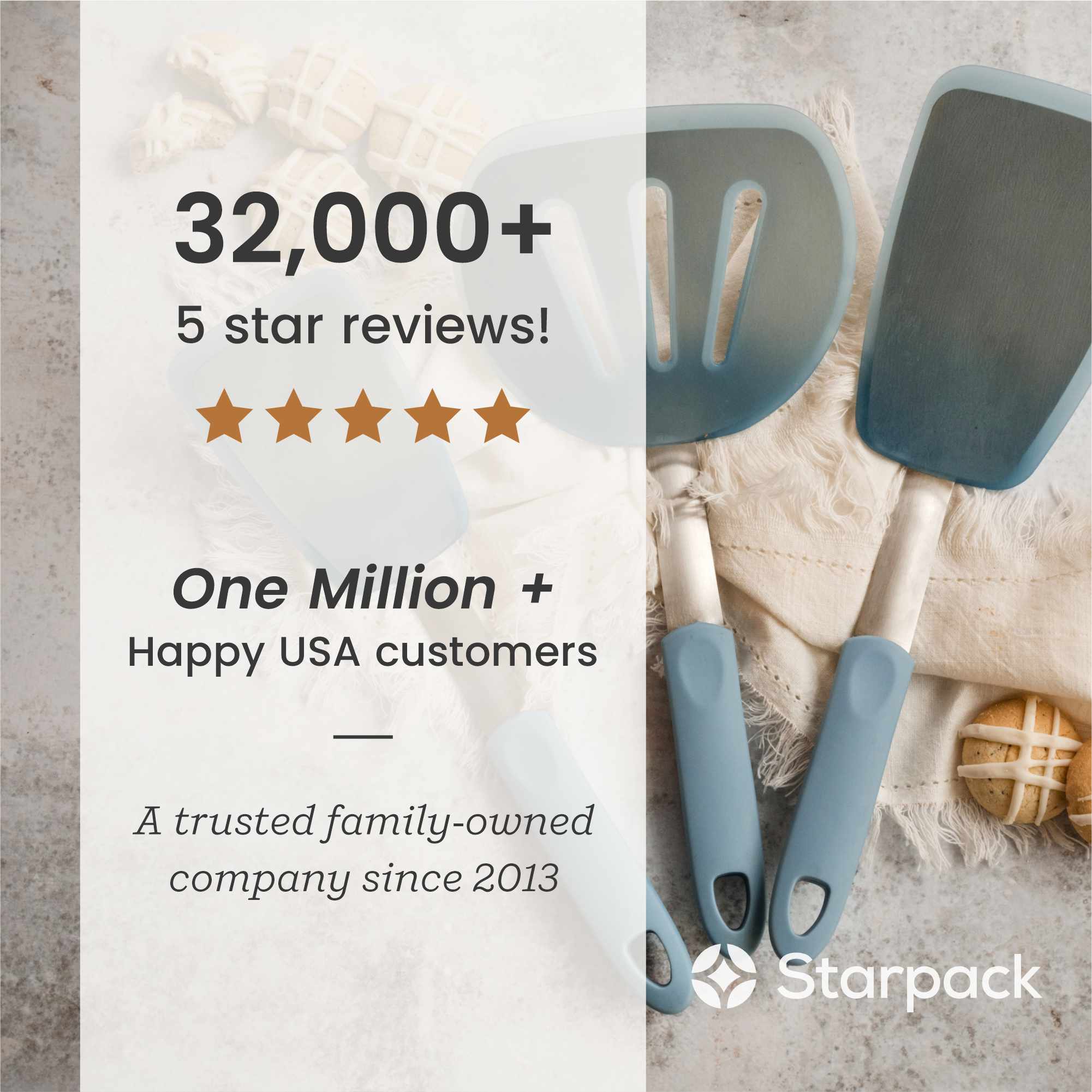 Starpack wide flex slotted turner with a flexible, heat-resistant silicone head and a sturdy handle, designed for flipping and draining larger portions