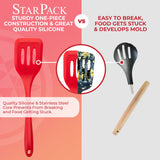 StarPack Premium Range XL Silicone Kitchen Utensil Set (6 Piece) in EU LFGB Grade with Hygienic Solid Coating + Bonus 101 Cooking Tips