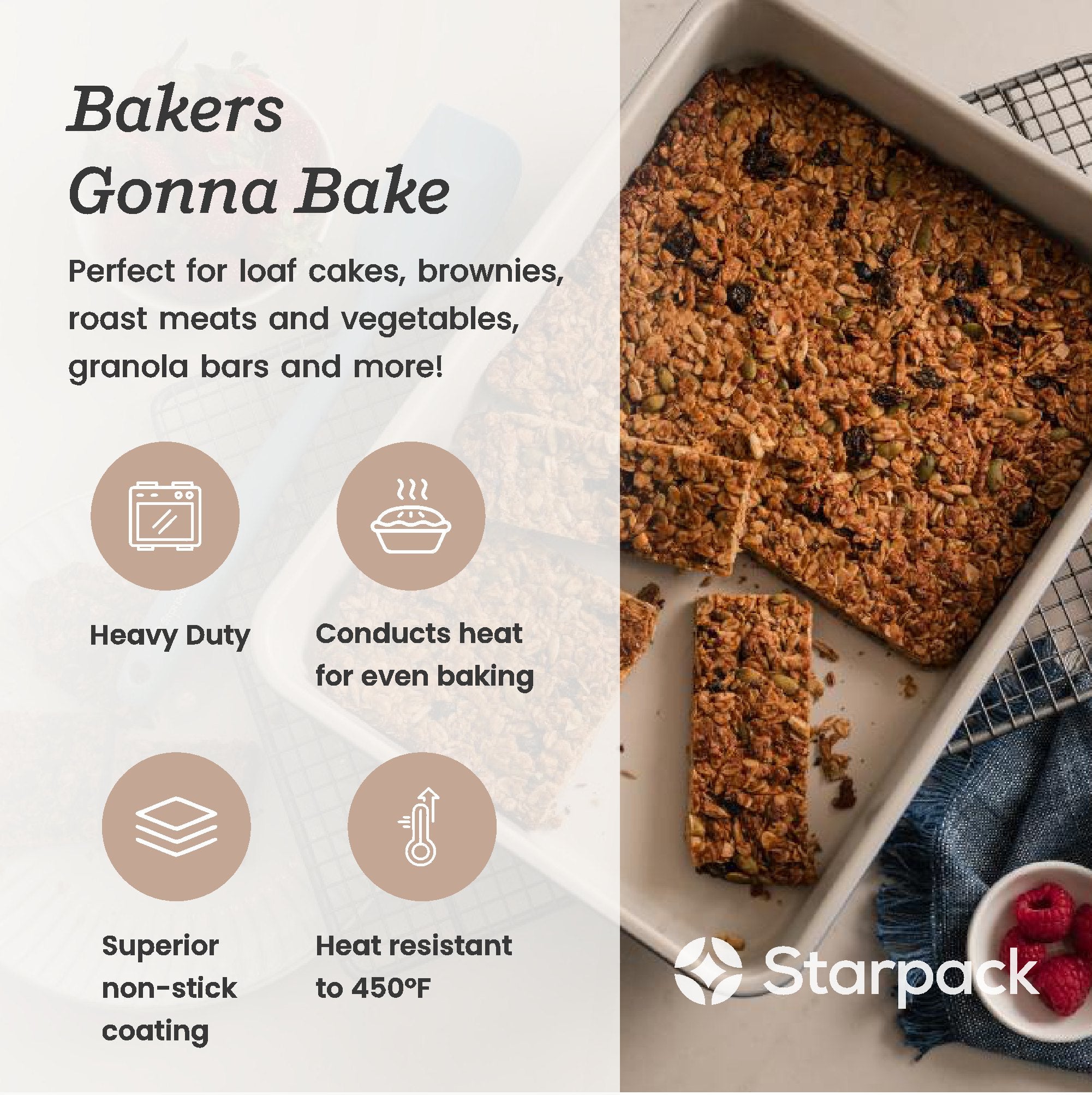 Bakes gonna bake - Rectangular Baking Pans Set of 3