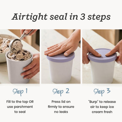 Freeze the Day | Ice Cream Freezer Container 1Qt Set of 2 - Mint &amp; Lavender | Mint / Lavender