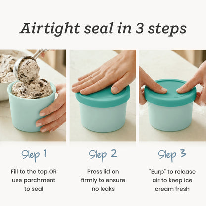 Freeze the Day | Ice Cream Freezer Container 13.5oz Set of 6 | Mint / Lavender