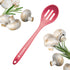 Starpack silicone slotted spoon with a perforated head for draining and a sturdy handle, ideal for serving and cooking.